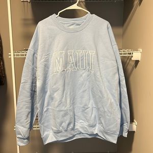 NWT * Sunkissed Coconut Blue Embroidered Maui Sweatshirt Size XL